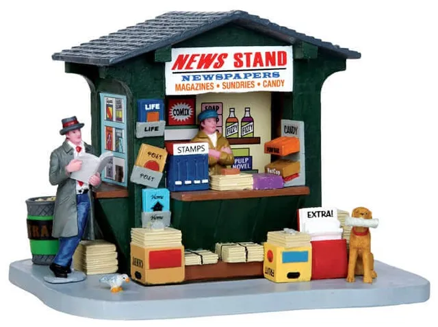 lemax-1950-s-news-stand-kiosque-journaux-r-tro-village-miniature image 1