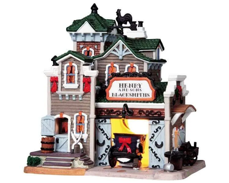lemax-henry-and-sons-blacksmiths-b-timent-village-anim-forgerons image 1