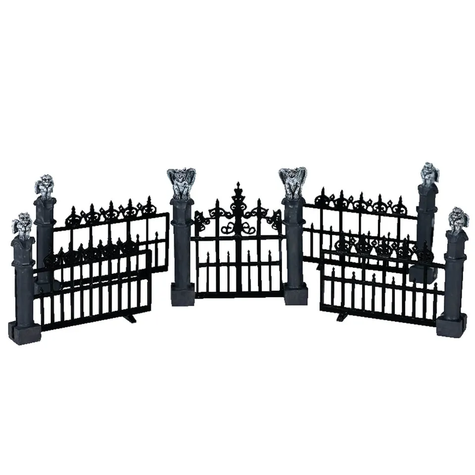 lemax-gargoyle-fence-lot-de-5-cl-ture-miniature-spooky-town image 1