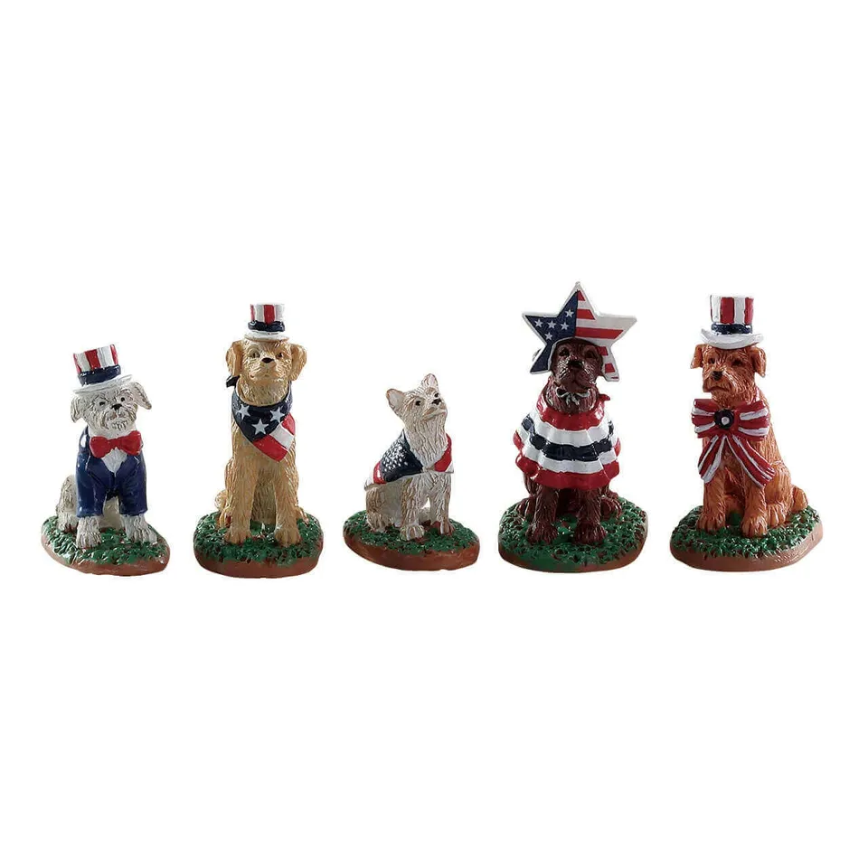 lemax-patriotic-pups-figurine-chiens-miniatures image 1