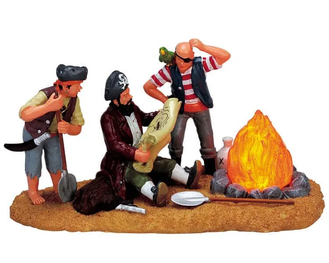 lemax-treasure-map-trouble-figurine-pirate-spooky-town image 1