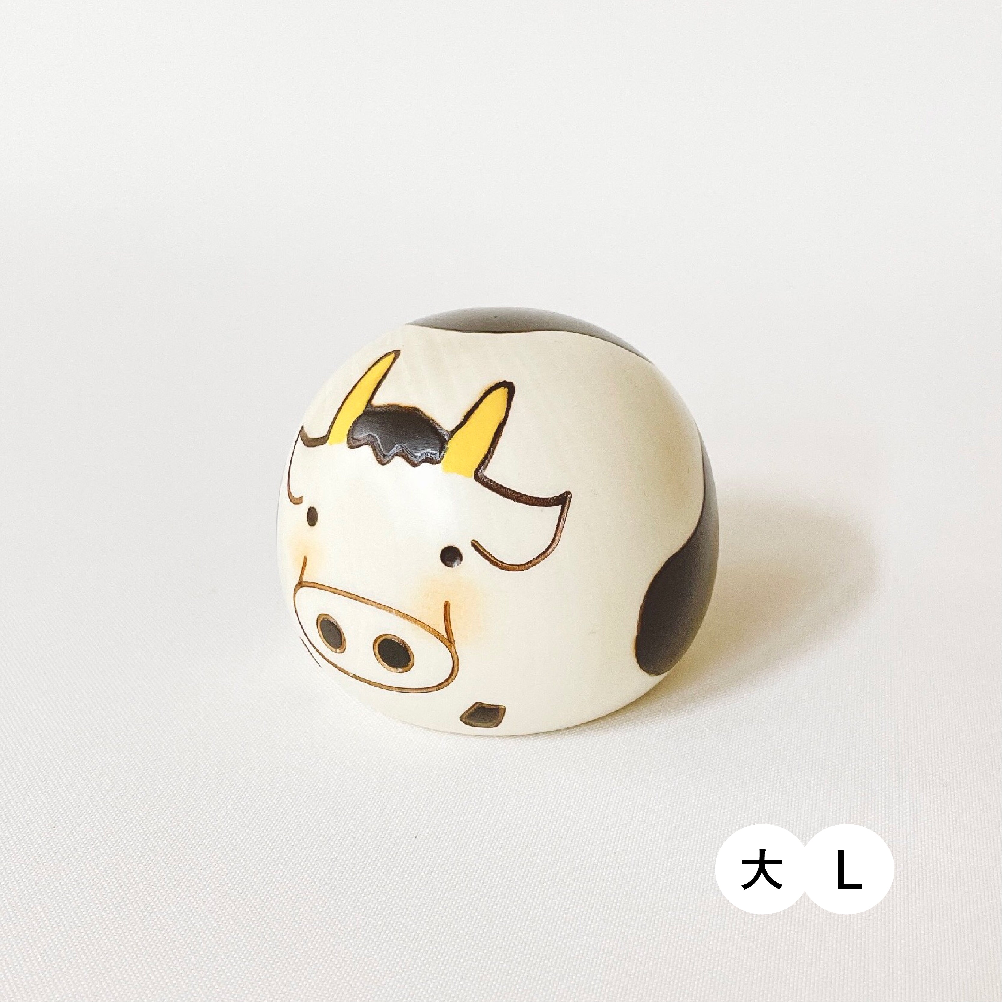 usaburo-kokeshi-yurakoro-vache-figurine-culbuto-artisanale image 6