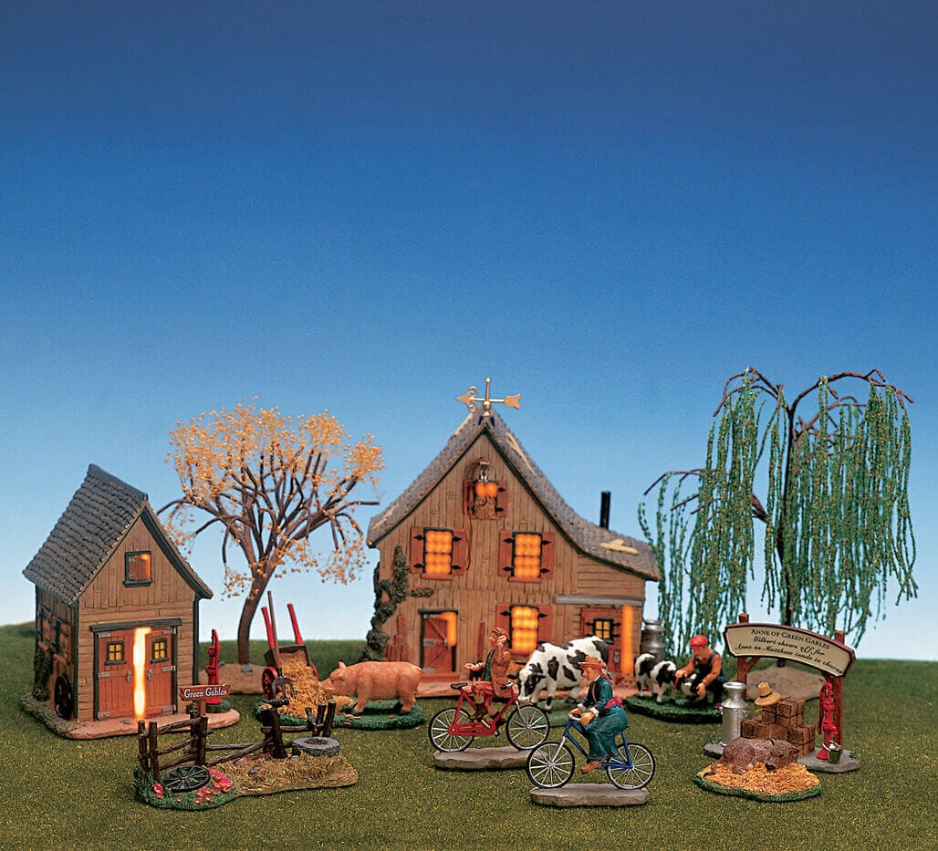 lemax-green-gables-barn-set-grange-miniature-de-collection image 1