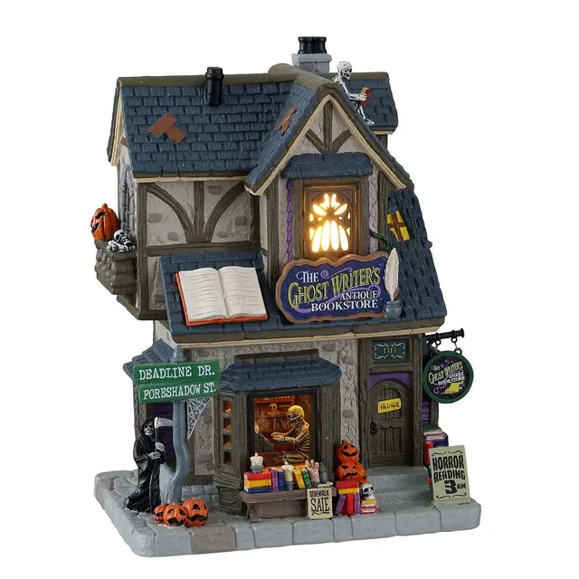 lemax-the-ghost-writer-s-antique-bookstore-b-timent-spooky-town image 1