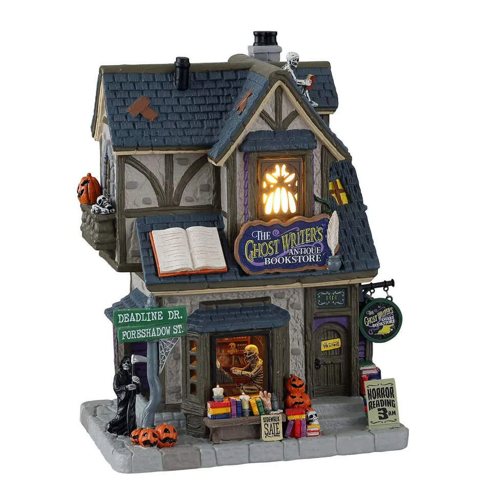 lemax-the-ghost-writer-s-antique-bookstore-b-timent-spooky-town image 1