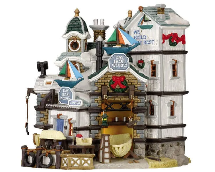 lemax-bay-boat-works-b-timent-portuaire-miniature-de-village image 1