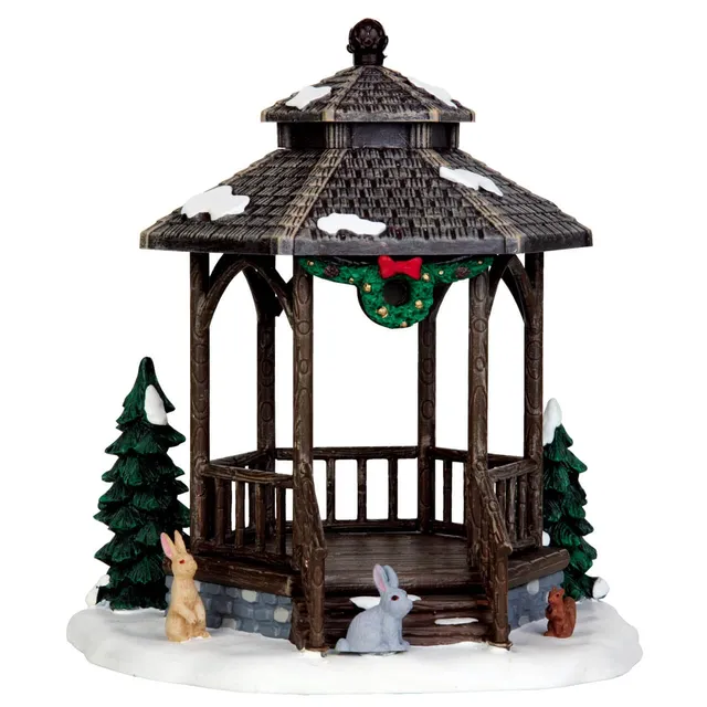 lemax-winter-gazebo-kiosque-vail-village image 1