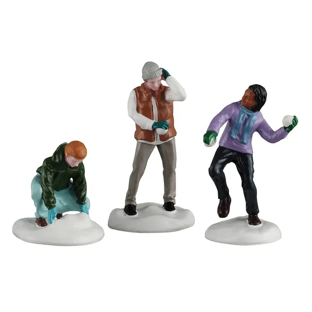 lemax-snowball-fight-figurine-miniature-bataille-de-boules-de-neige image 1