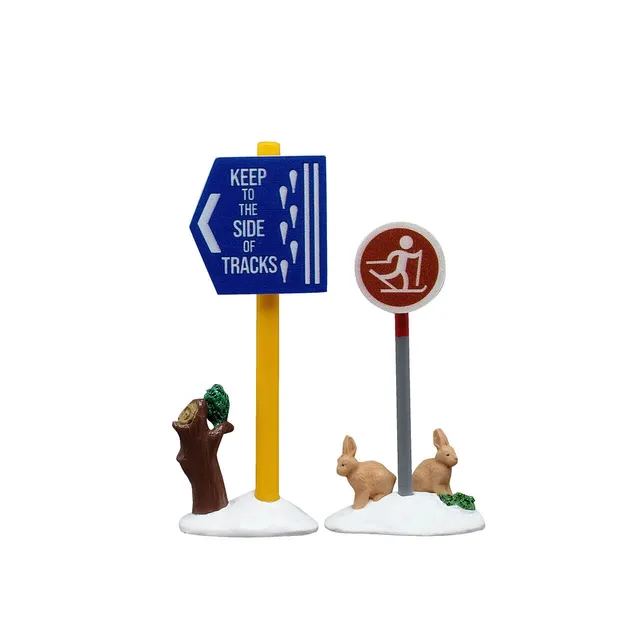 lemax-cross-country-ski-sign-figurine-miniature-vail-village image 1