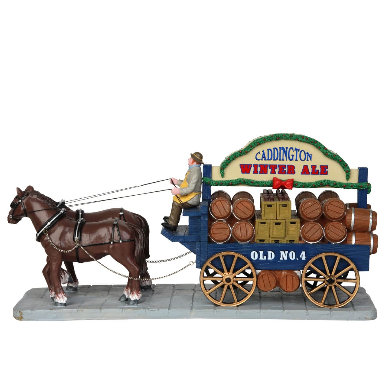 lemax-winter-ale-wagon-chariot-bi-re-miniature-de-collection image 3