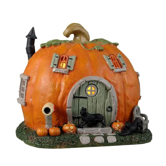 lemax-pumpkin-cottage-spooky-town-maison-citrouille-miniature-lumineuse image 1
