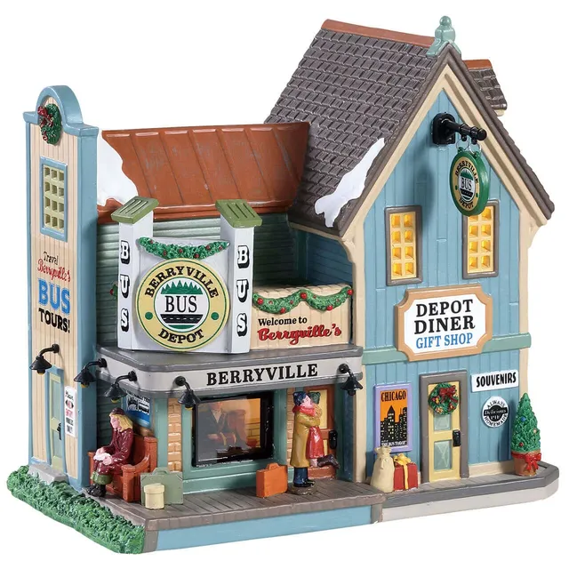lemax-berryville-bus-depot-b-timent-village-miniature image 1