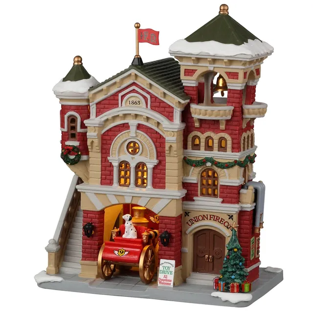 lemax-union-fire-co-b-timent-miniature-caserne-pompiers-1863-caddington image 1