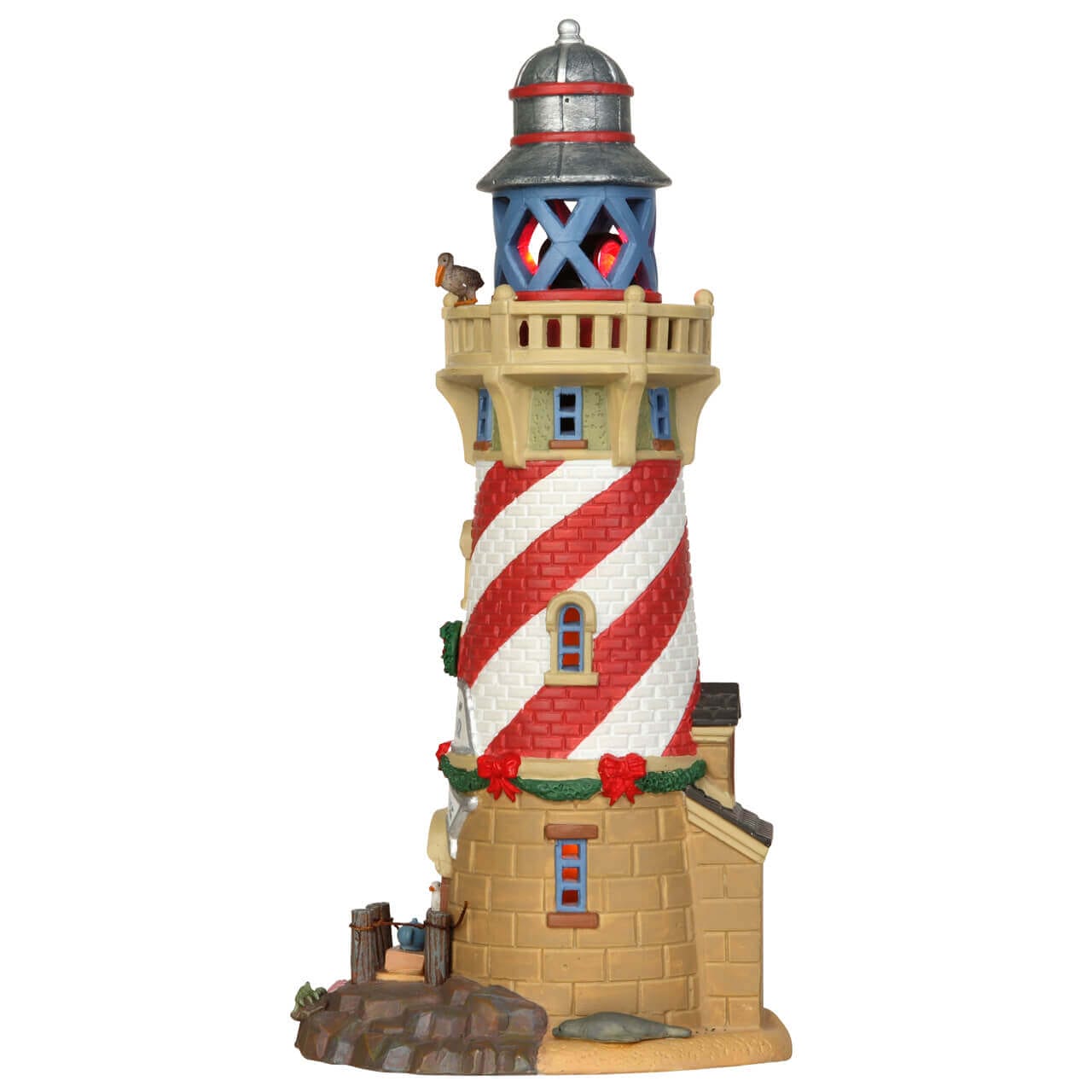 lemax-snug-harbor-lighthouse-phare-miniature-anim-faisceau-rotatif image 3