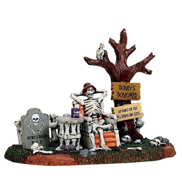 lemax-welcome-to-the-boneyard-d-cor-miniature-spooky-town image 1