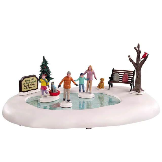 lemax-family-skating-day-figurines-famille-patineurs-sur-glace image 1