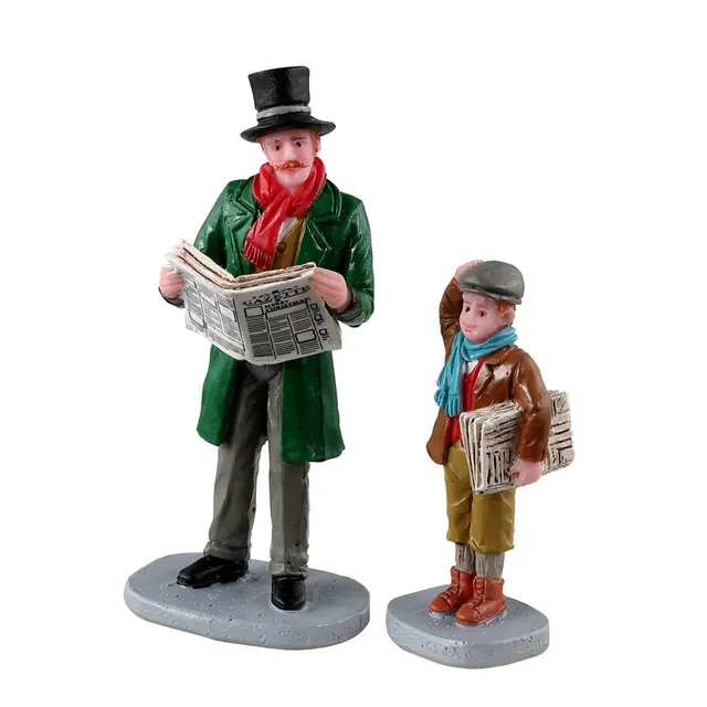 lemax-merry-newsboy-figurine-caddington-village-miniature image 1