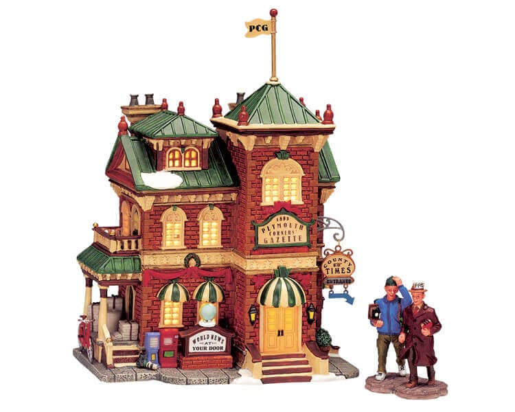 lemax-plymouth-corners-gazette-b-timent-miniature-village image 2