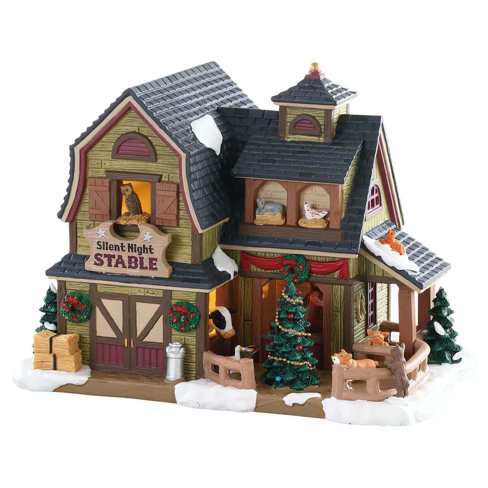 lemax-silent-night-stable-cr-che-miniature-village image 1