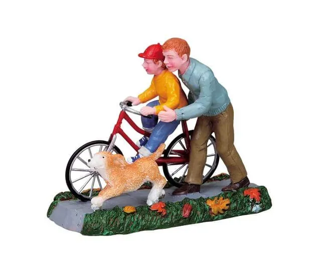 lemax-learning-to-ride-figurine-miniature-v-lo-enfant image 1