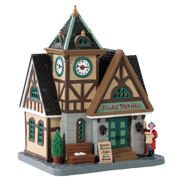 lemax-village-town-hall-mairie-de-village-miniature-illumin-e image 1