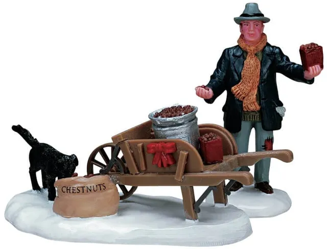 lemax-roasted-chestnut-vendor-lot-de-2-figurines-miniatures image 1