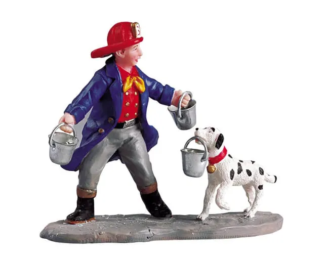 lemax-firemen-s-friend-figurine-de-pompier-pour-village-miniature image 1