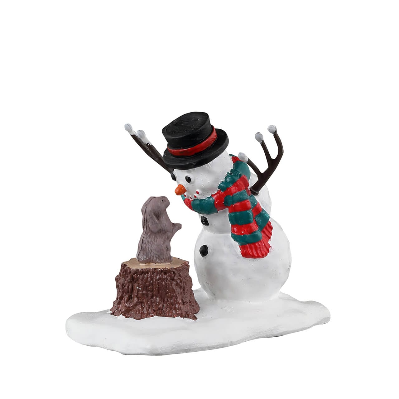 lemax-bunny-makes-a-friend-figurine-miniature-bonhomme-de-neige-et-lapin image 1