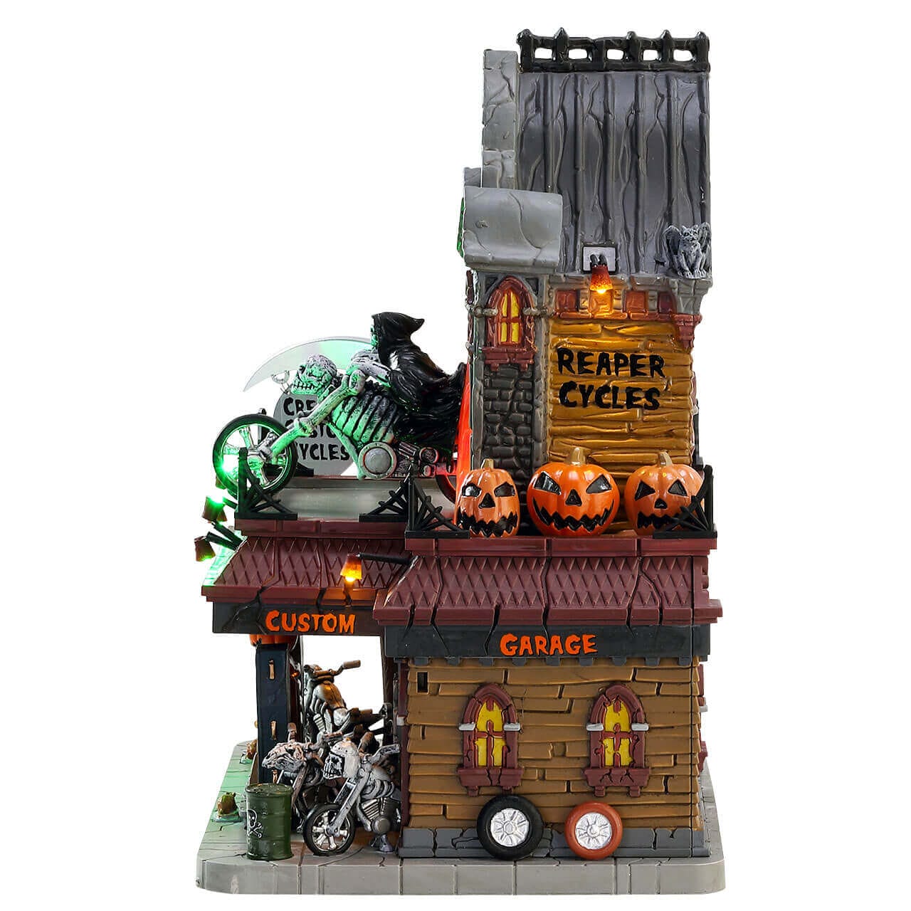 lemax-reaper-motorcycle-co-b-timent-spooky-town-lumineux image 2
