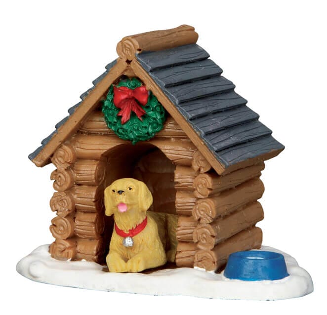 lemax-log-cabin-dog-house-miniature-niche-cabane-vail-village image 1
