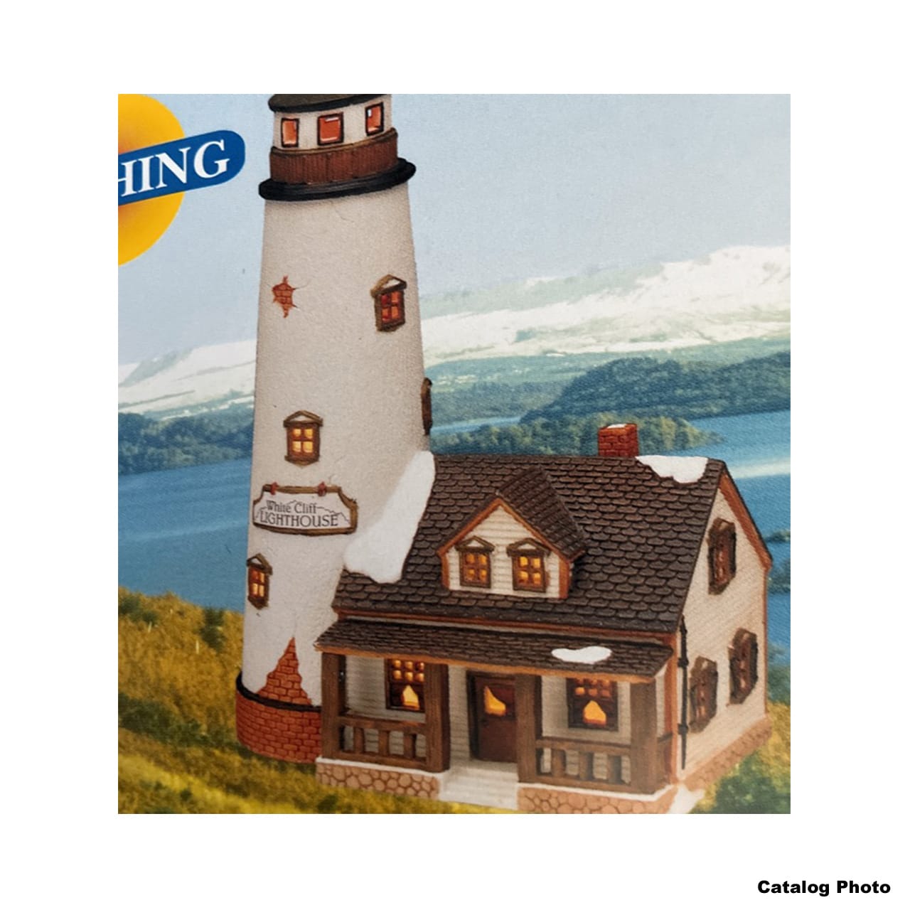 lemax-white-cliff-lighthouse-phare-miniature-lumineux image 1