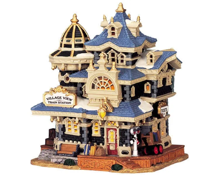 lemax-village-view-train-station-b-timent-miniature-lumineux image 1