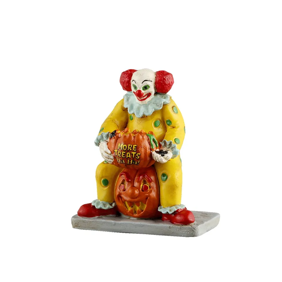 lemax-more-treats-figurine-clown-et-citrouille-halloween image 1