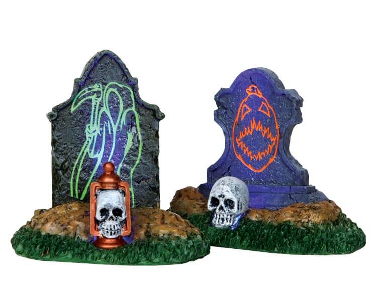 lemax-backlit-tombstones-pierres-tombales-lumineuses-spooky-town image 1
