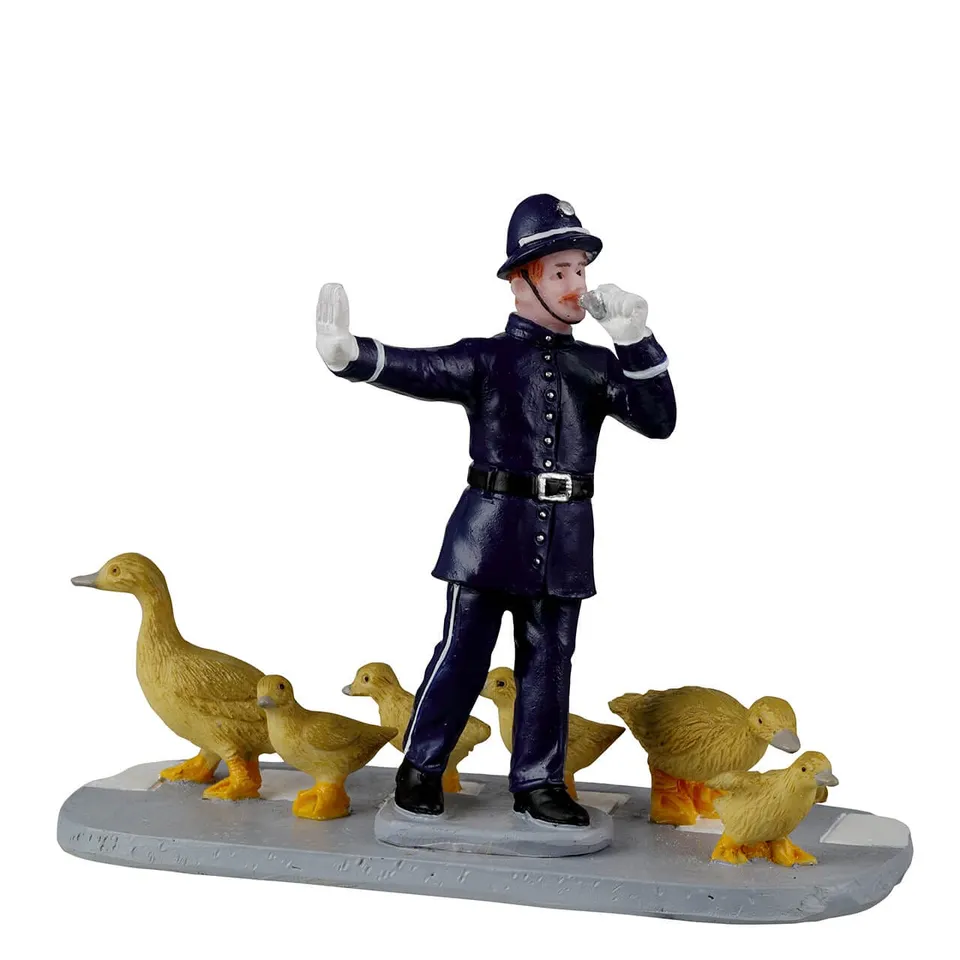 lemax-safe-crossings-figurine-policier-et-canards-caddington image 1