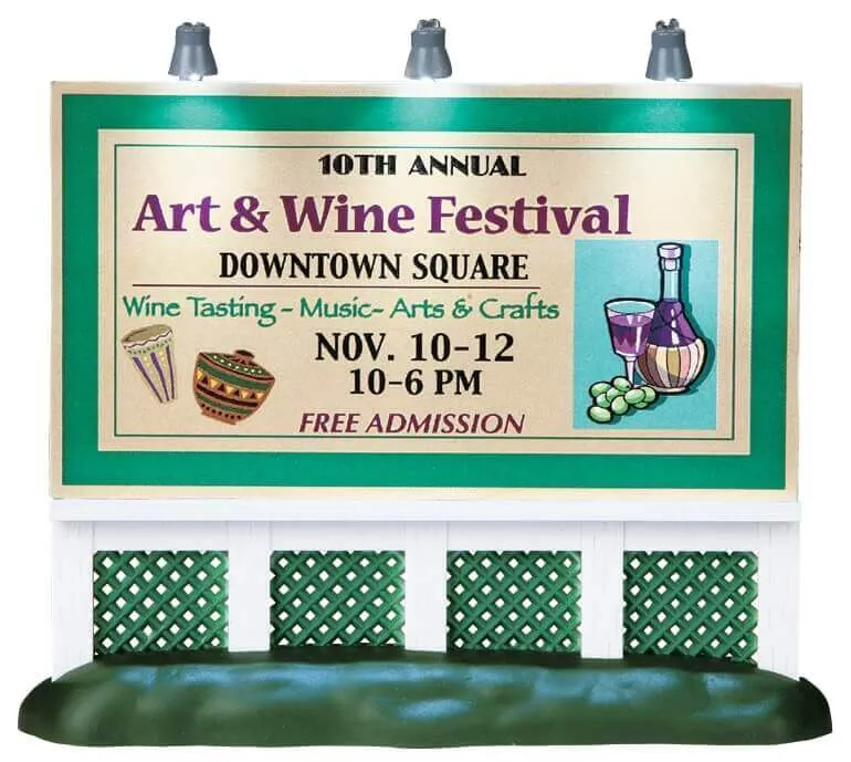 lemax-art-wine-festival-billboard-panneau-miniature-de-village image 1