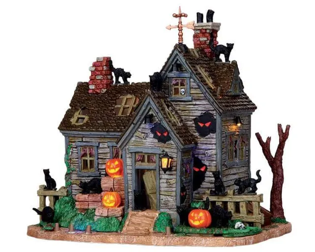 lemax-vicki-s-cattery-chatterie-hant-e-lumineuse-spooky-town image 1
