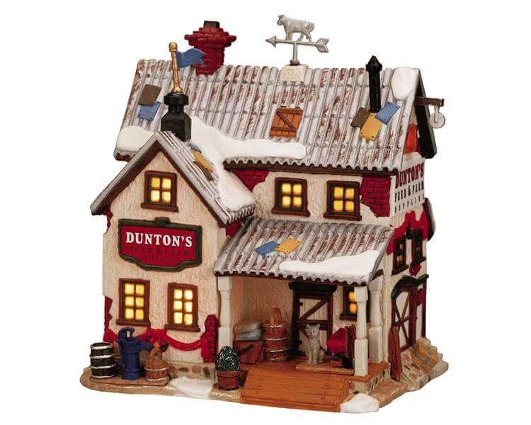 lemax-dunton-s-feed-farm-supply-b-timent-ferme-illumin-village image 1