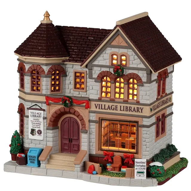 lemax-village-library-b-timent-miniature-caddington image 1