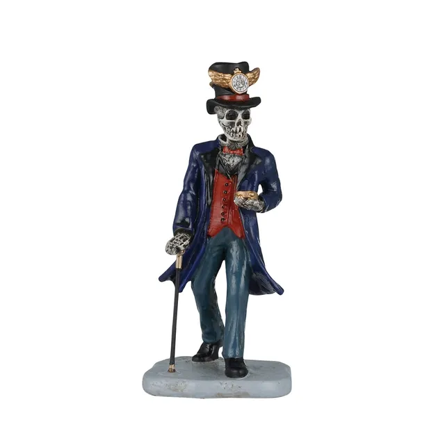 lemax-spooky-town-time-traveler-squelette-voyageur-du-temps image 1