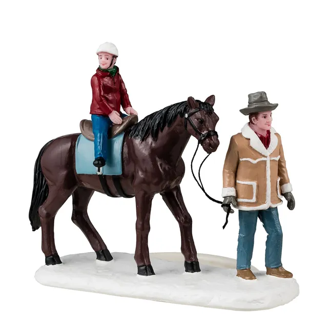 lemax-happy-trails-figurine-couple-cheval-vail-village image 1