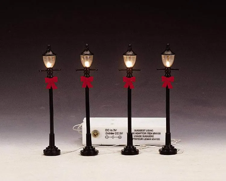 lemax-4-gas-street-lamp-lot-de-4-r-verb-res-miniatures image 1