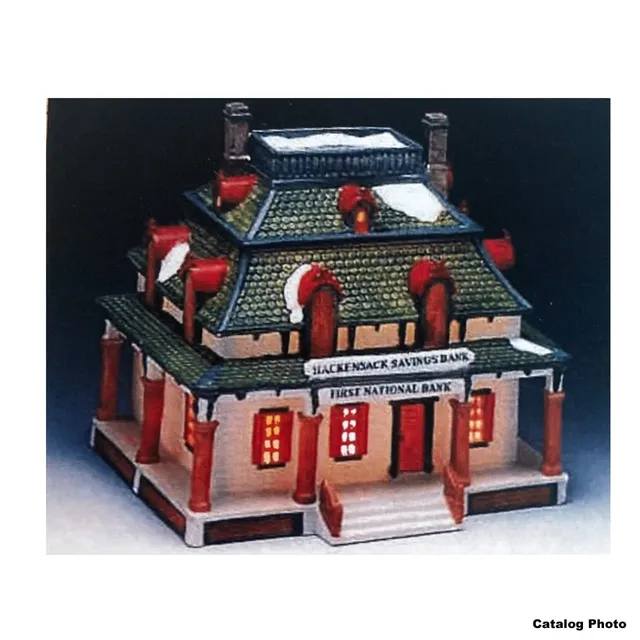 lemax-hackensack-savings-bank-b-timent-village-miniature-lumineux image 1