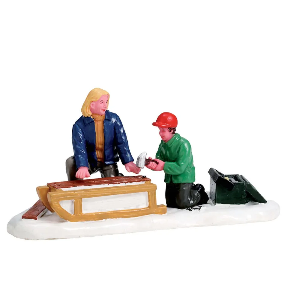 lemax-building-a-sled-figurine-miniature-d-hiver image 1