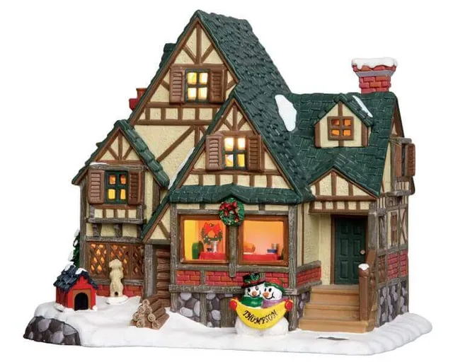 lemax-thompson-tudor-house-maison-miniature-de-collection-village-de-no-l image 1