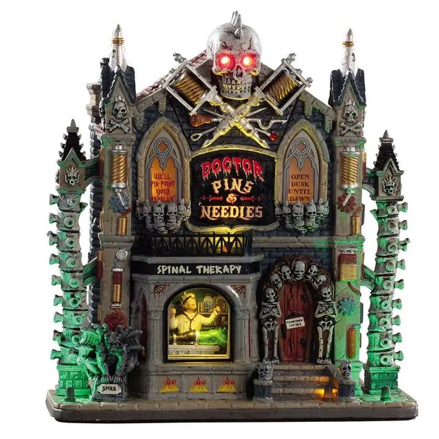 lemax-spooky-town-doctor-pins-needles-b-timent-lumineux image 1