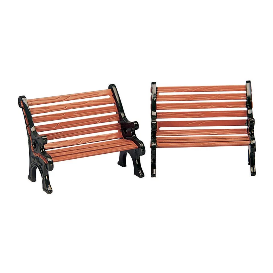 lemax-park-bench-set-of-2-lot-de-2-bancs-miniatures image 1