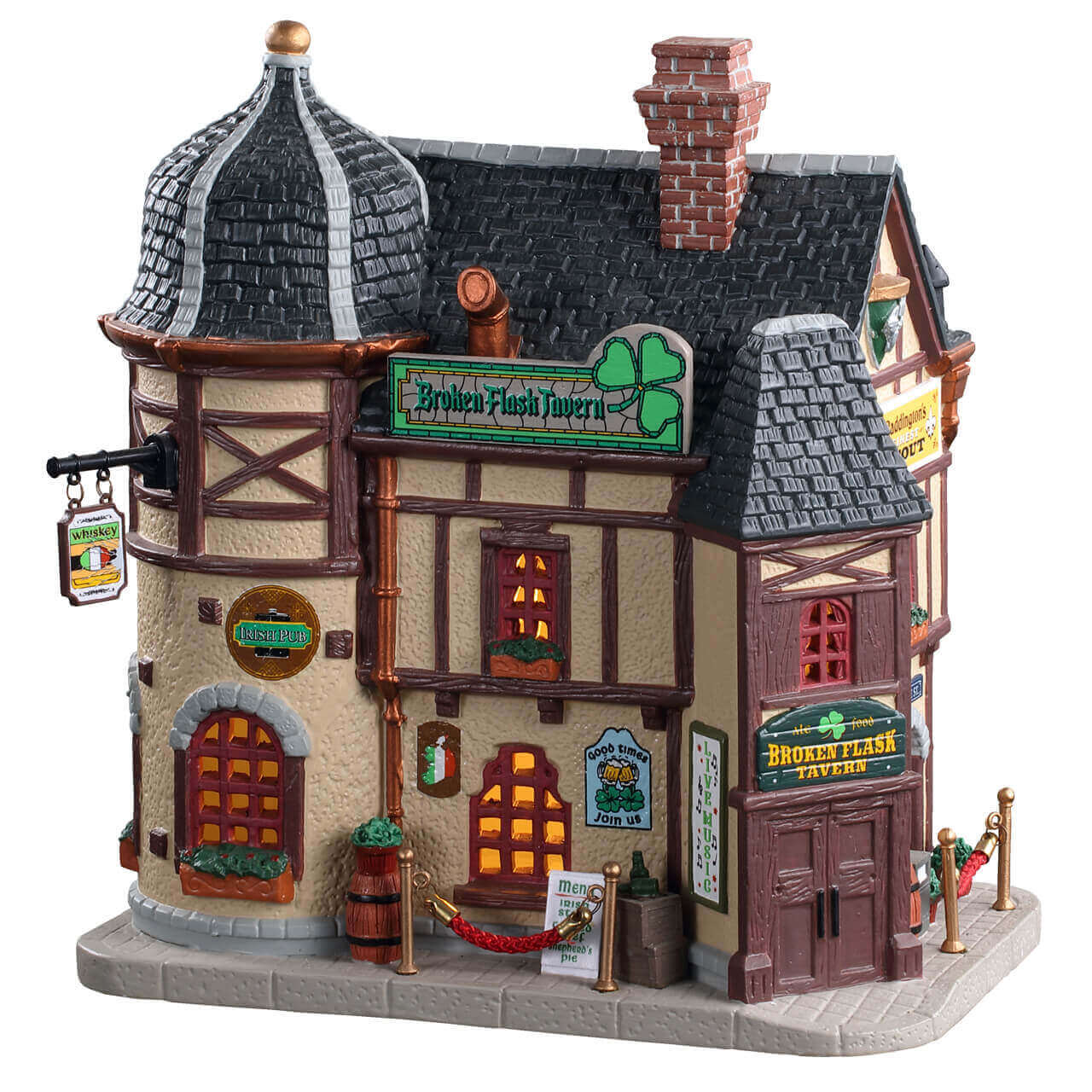 lemax-broken-flask-tavern-maison-miniature-irlandaise-caddington-village image 1