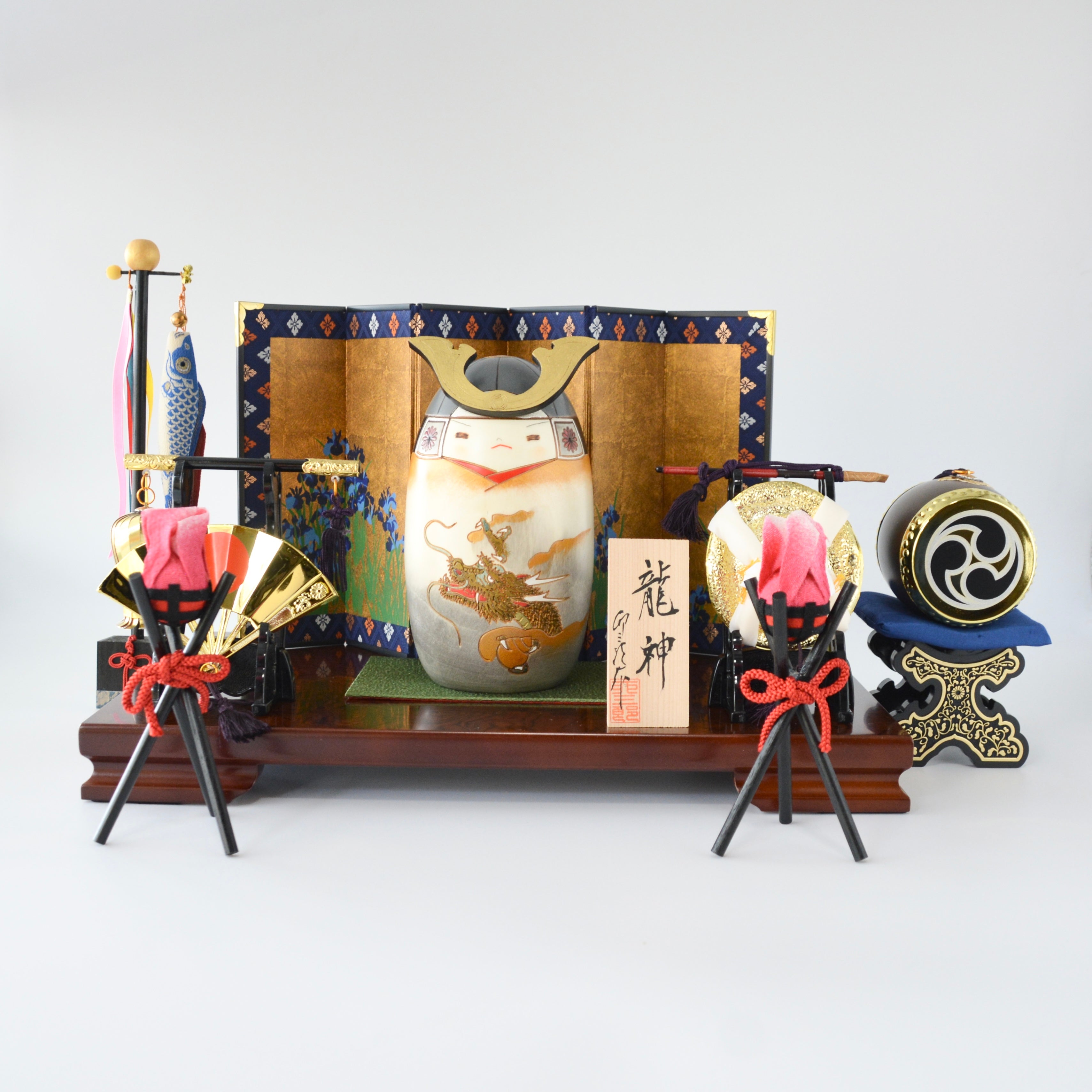 usaburo-kokeshi-ry-jin-set-complet-kokeshi-dragon-avec-d-cor-tango image 1