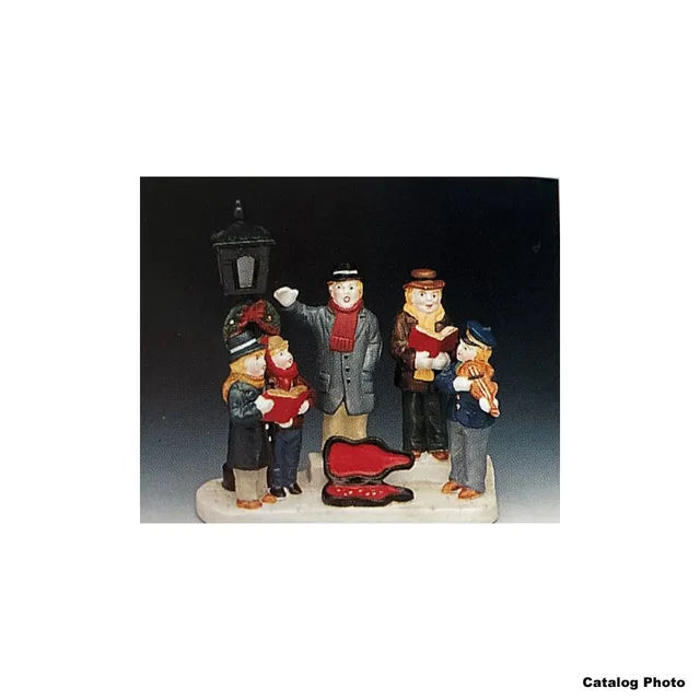 lemax-carolling-with-violinist-chanteurs-de-no-l-et-violoniste-miniature image 1